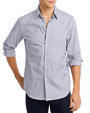 Theory Irving Regular Fit Button Down Shirt In Baltic/ White