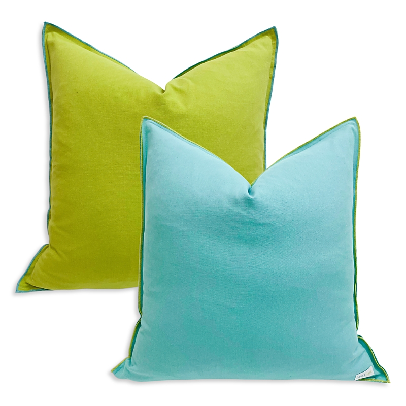Laura Park Designs Blue/green Two-toned Decorative Pillow, 22 X 22 In Blue/green