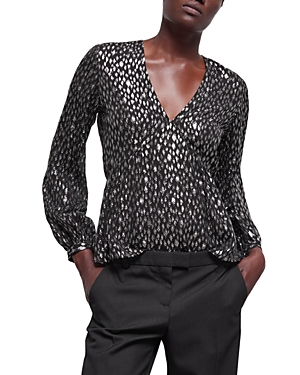 The Kooples Sparkling Leopard Print Blouse In Sil01