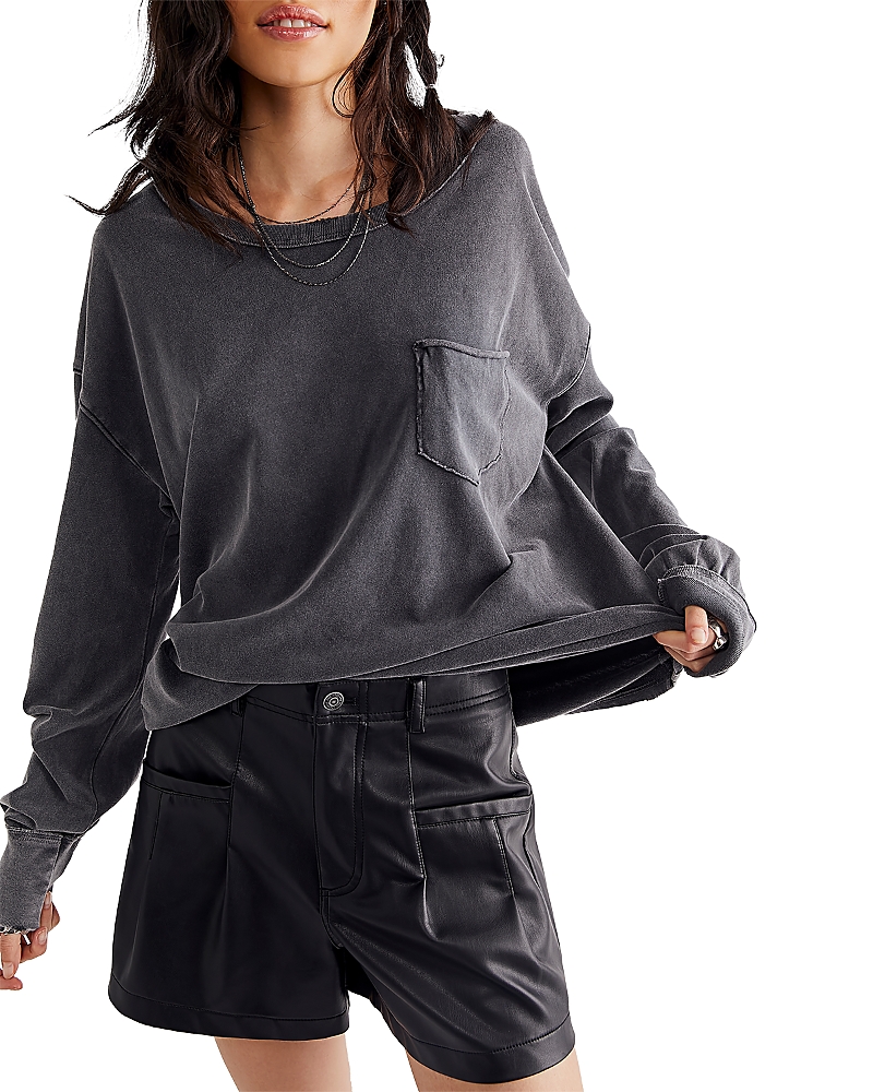 Free People Fade Into You Knit Top In Metal Stiletto