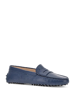 Tod's Women's City Gommino Drivers In Blue Leather
