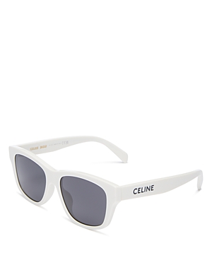 Celine Monochroms Square Sunglasses, 55mm In White/gray Solid