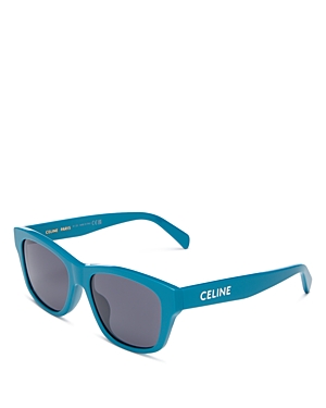 Celine Monochroms Square Sunglasses, 55mm In Blue/gray Solid