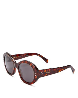 Celine Bold 3 Dots Round Sunglasses, 53mm In Havana/gray  display picture 3