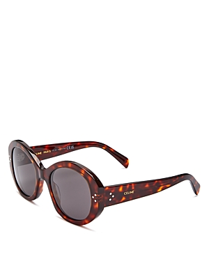 Celine Bold 3 Dots Round Sunglasses, 53mm In Havana/gray Solid