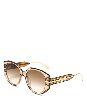 Fendi Graphy Oval Sunglasses, 54mm In Brown/brown Gradient