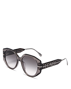 Fendi Graphy Oval Sunglasses, 54mm In Gray/gray Gradient