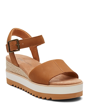 Shop Toms Women's Diana Stretch Platform Wedge Sandals In Brown