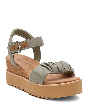 Shop Toms Women's Diana Stretch Platform Wedge Sandals In Gray