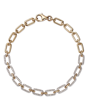 Bloomingdale's Diamond Pave Link Bracelet In 14k Yellow Gold, 0.80 Ct. T.w. - 100% Exclusive In White/gold