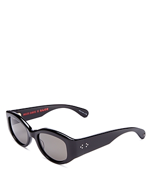 Garrett Leight Miles Davis X Glco Round Sunglasses, 49mm In Black/gray Solid