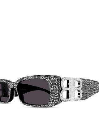 Balenciaga Crystal Strass Dynasty Rectangular Sunglasses