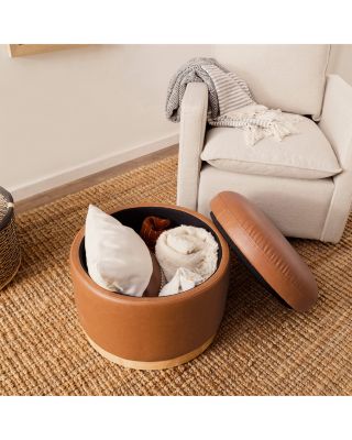 Naka Vegan Leather Storage Ottoman