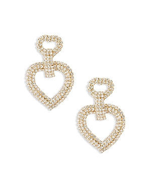 Ettika 18k Gold Plated Dove Drop Heart Earrings In White/gold