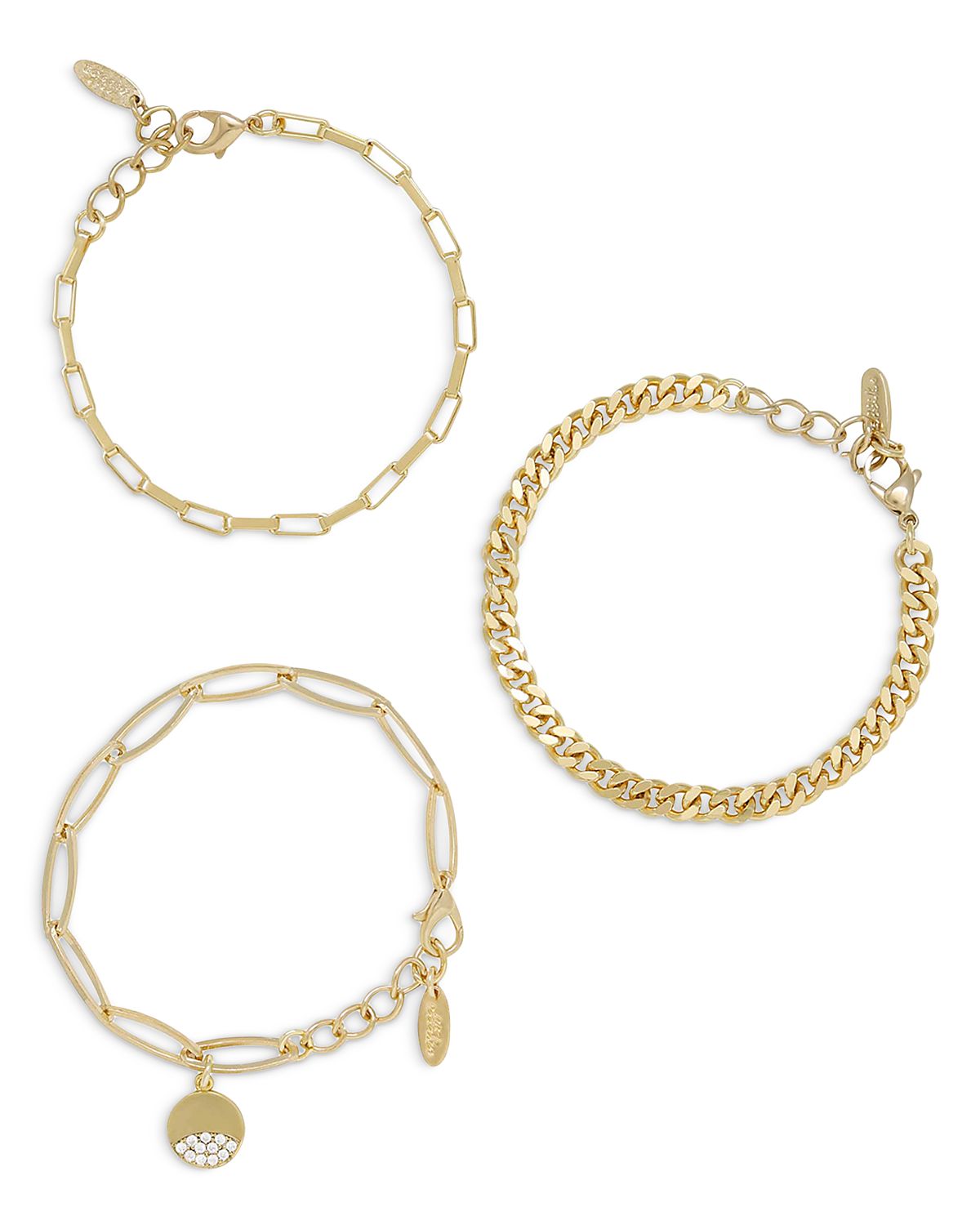 Ettika The Power of Three Pave Disc Link Bracelet