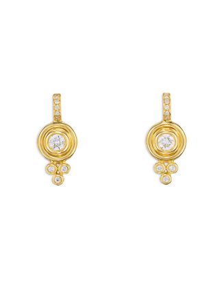 Temple St. Clair 18K Yellow Gold Classic Diamond Drop Earrings ...