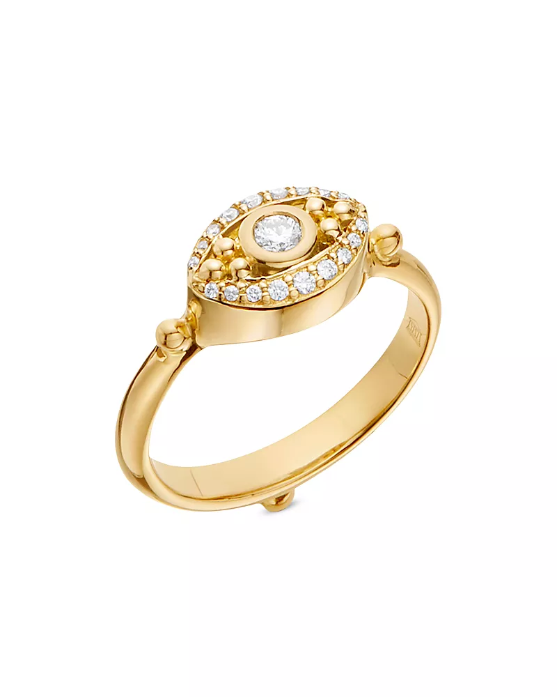 Temple St. Clair 18K Yellow Gold Sacred Diamond Mini Evil Eye Ring