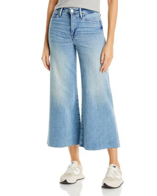 FRAME Le Palazzo High Rise Cropped Wide Leg Jeans in Galeston