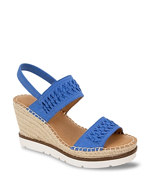 Gentle Souls By Kenneth Cole Women's Elyssa Braided Wedge Sandals In Denim Blue