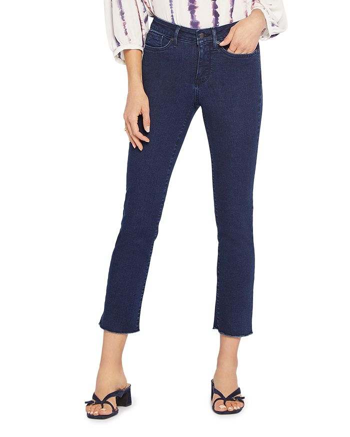 NYDJ Sheri Frayed Hem Mid Rise Cropped Slim Jeans in Mystique ...
