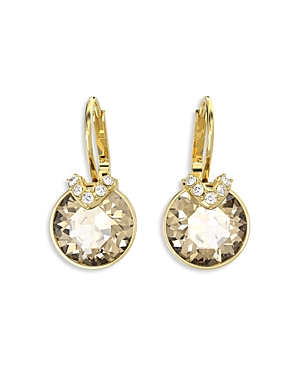 Shop Swarovski Bella V Crystal Drop Earrings In Gold Tone