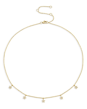 Moon & Meadow 14K Yellow Gold Star Station Necklace with Diamonds, 18 - 100% Exclusive