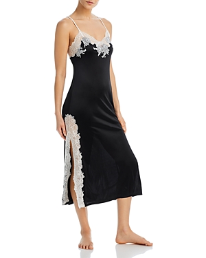Shop Natori Enchant Gown In Black Wuth Ivory Lace