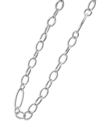 Sterling Silver Signature Caviar Oval Link Chain Necklace, 20"