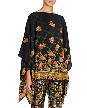 Etro Printed Silk Blouse In Black