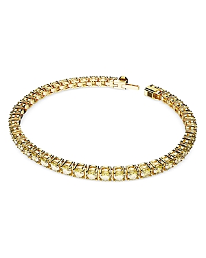 Shop Swarovski Matrix Crystal Tennis Bracelet In Yellow/gold