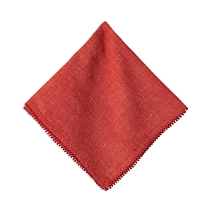 Shop Juliska Trim Linen/cotton Napkin In Red