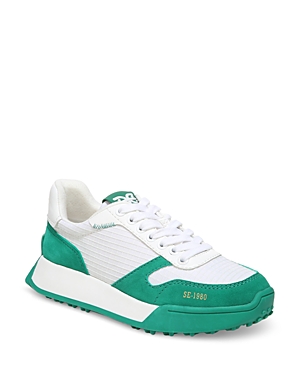 Shop Sam Edelman Women's Layla Lace Up Low Top Running Sneakers In Green/white