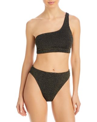 Good American - Always Fits Sculpt Hot Shoulder Bikini Top, Always Fits Sculpt Cheeky Bikini Bottom & Always Fits Sculpt Mini Swim Skirt
