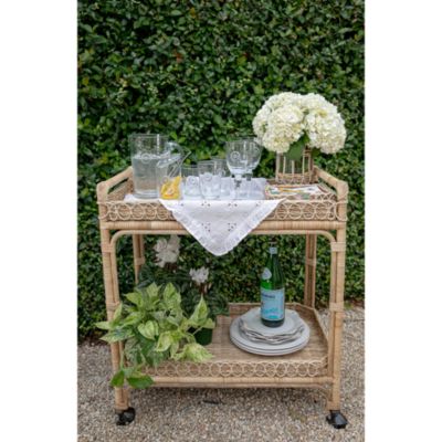 Provence Rattan Whitewash Bar Cart