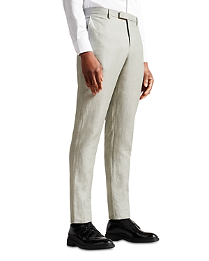 TED BAKER LANCE SLIM FIT WOOL LINEN TROUSERS