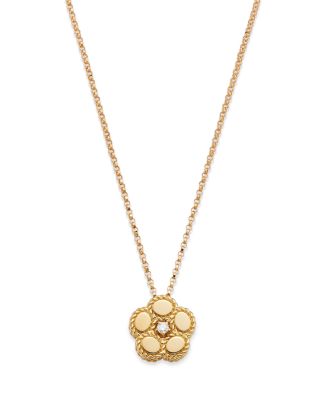 Roberto Coin 18K Yellow Gold Daisy Diamond Flower Pendant Necklace, 16-18 - Exclusive