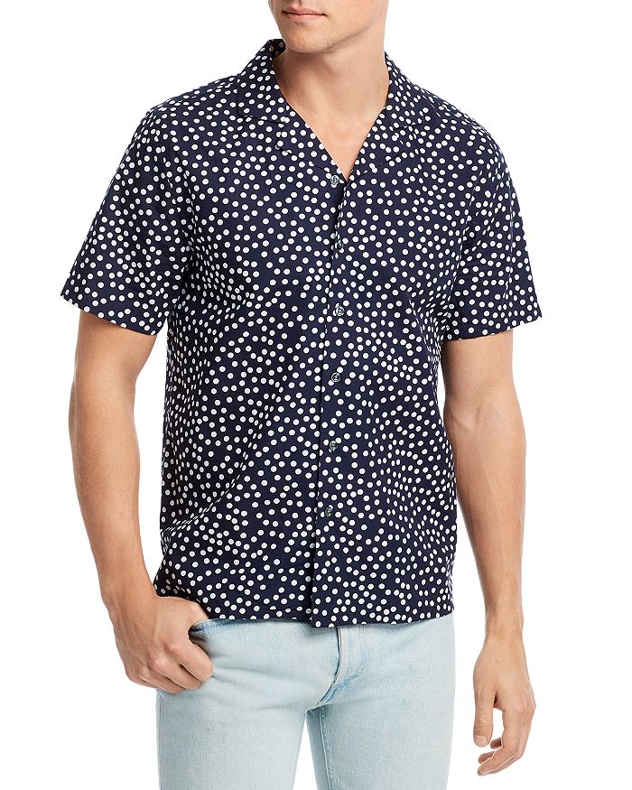 The Men's Store at Bloomingdale's Short Sleeve Dot Print Camp Shirt