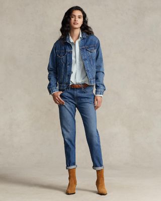 Relaxed Denim Trucker Jacket in Blue