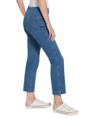 High Rise Ankle Baby Bootcut Jeans in Mid Wash