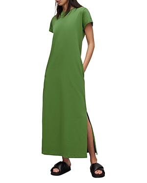 Allsaints Anna Cotton Maxi Dress In Strong Green