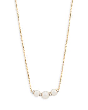 Bloomingdale's - 14K Yellow Gold Cultured Freshwater Pearl & Diamond Accent Necklace, 18" - 100% Exclusive