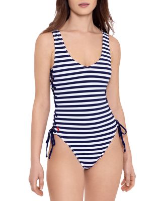 Polo Ralph Lauren - Striped Lace Up Swimsuit