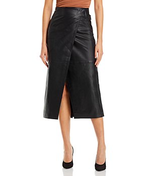 REMAIN - Amira Leather Midi Skirt