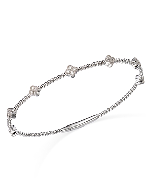 Bloomingdale's Diamond Cluster Beaded Bangle Bracelet In 14k White Gold, 0.40 Ct. T.w. - 100% Exclusive