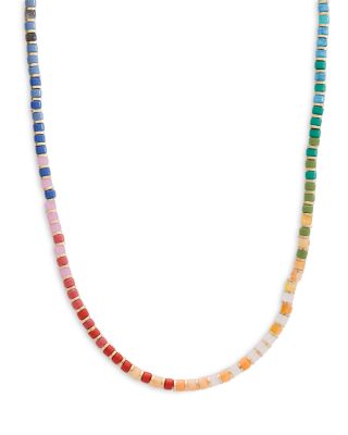 AQUA - Rainbow Beaded Necklace, 13" - Exclusive