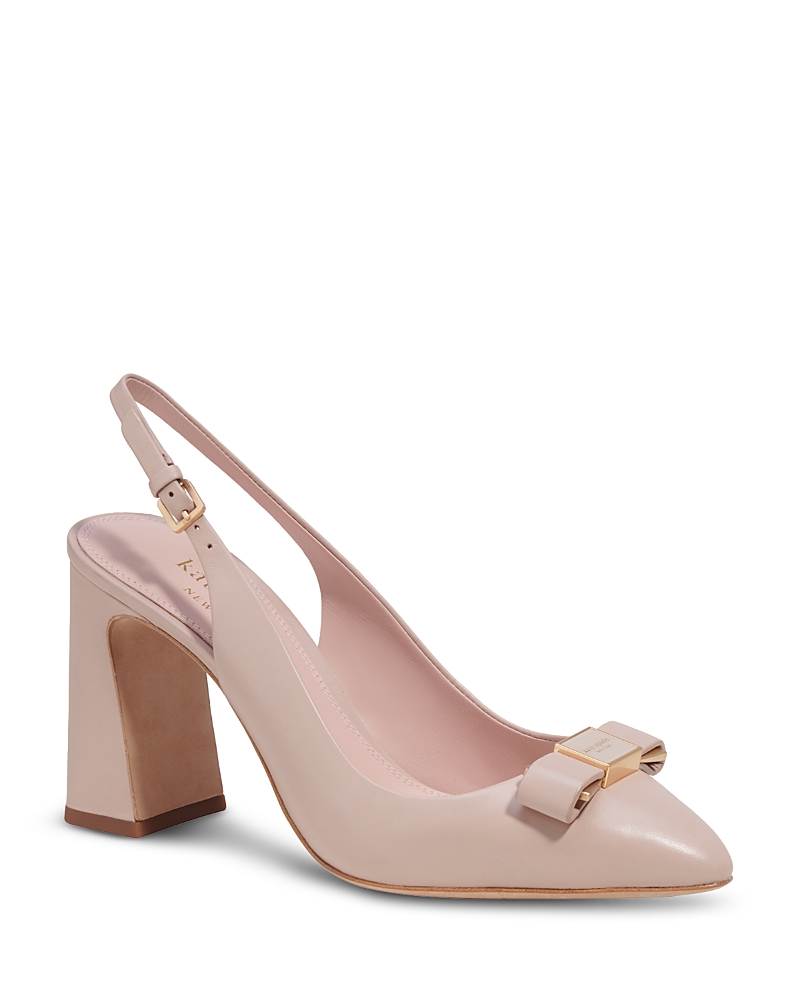 Kate Spade Bowdie Slingback Pumps In Pale Vellu