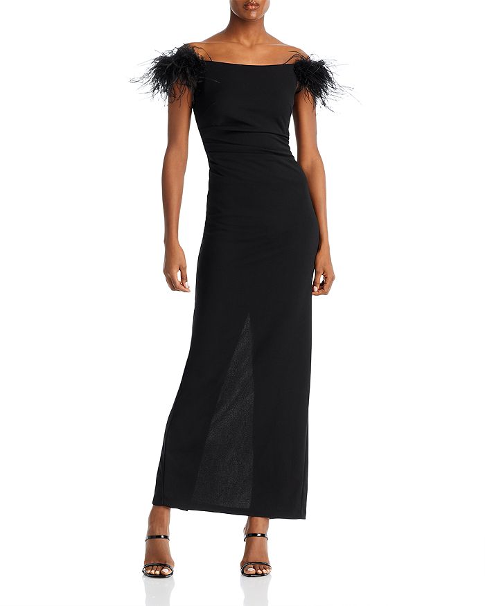 Aqua off the shoulder gown cheap