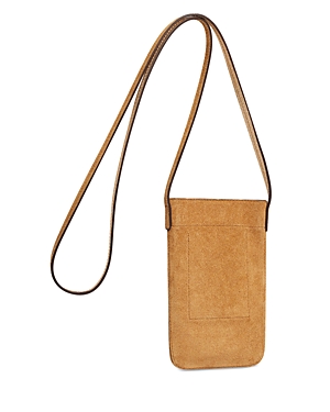 Gerard Darel Ladyphone Leather Phone Holder In Wheat