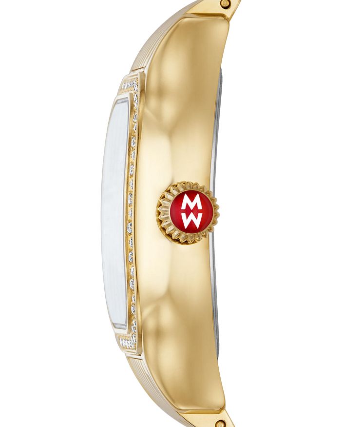 Shop Michele Meggie Diamond Watch, 29mm In Pink/gold
