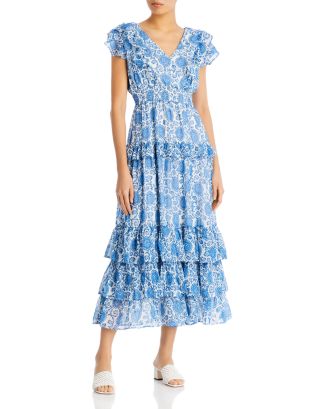 AQUA Ruffled Floral Maxi Dress - 100% Exclusive | Bloomingdale's